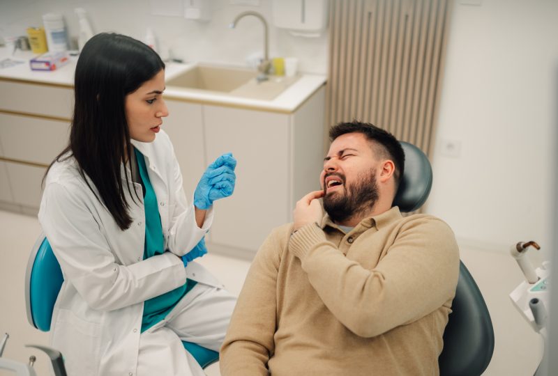 close up partial view of beautiful woman at dental check up